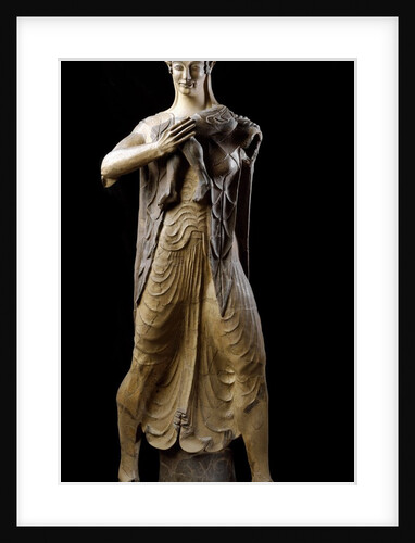 Etruscan sculpture of the goddess Leto holding her son Apollo by Anonymous