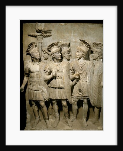 Roman marble relief of the Praetorian Guard by Anonymous