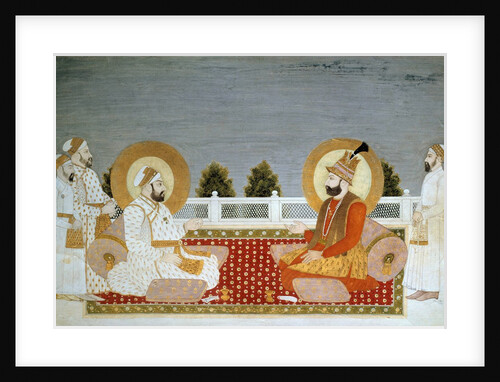 Mughal school miniature painting of Muhammad Shah and Nader Shah by Anonymous