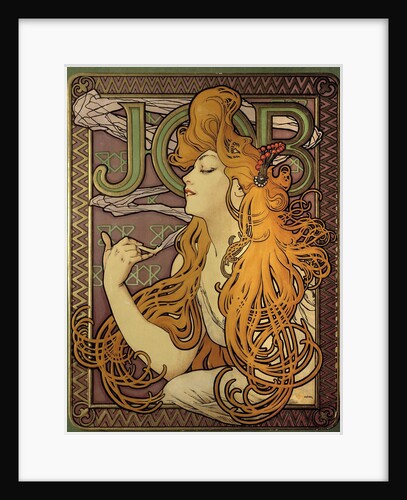 Poster advertising the cigarette paper "Job" by Alphonse Mucha