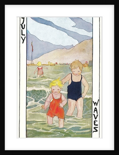 July Waves, Children Bathing in Sea by Anonymous