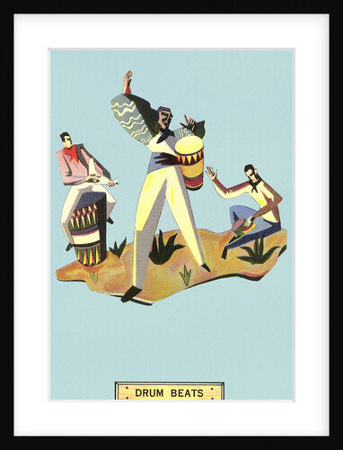 Drum Beats, Stylized Latin Drummers by Anonymous