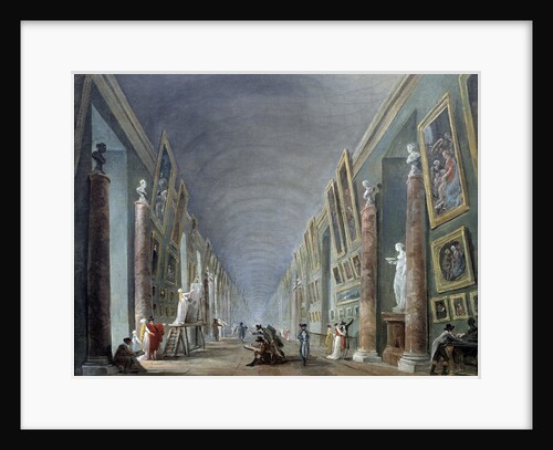 The Grand Hall of the Louvre by Hubert Robert