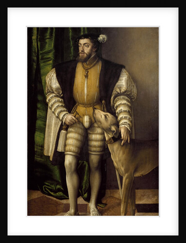 Portrait of Emperor Charles V with His Dog by Jakob Seisenegger