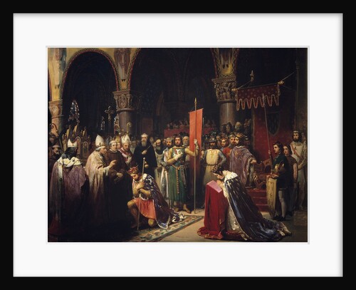 Louis VII takes the banner in the Basilica of Saint -Denis, 1147 by Jean Baptiste Mauzaisse