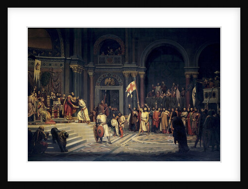 Godfroy of Bouillon making a act of allegiance to the Byzantine by Alexandre Hesse