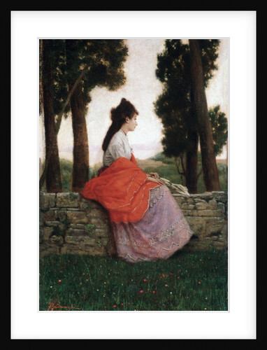 Young Lady Waiting for Something by Federico Zandomeneghi