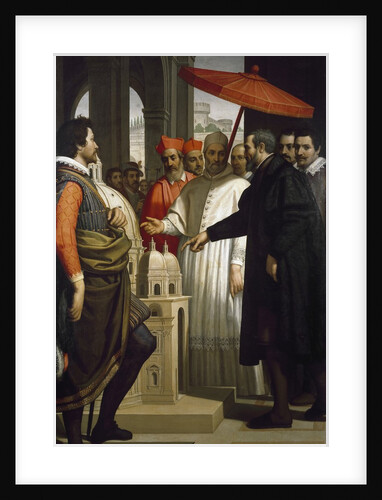 Michelangelo presenting the model for the completion of St Peter's to Pope Pius IV by Domenico Cresti