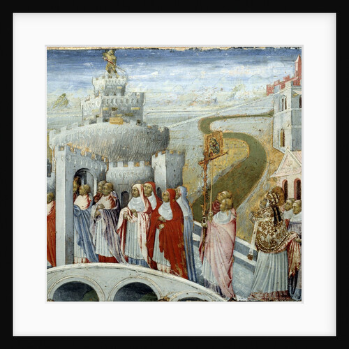 Procession of Pope Gregory I the Great at the castle of St. Angelo by Giovanni di Paolo