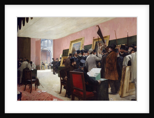 A session of the painting jury at the Salon of French artists at the Palace of Industry by Henri Gervex