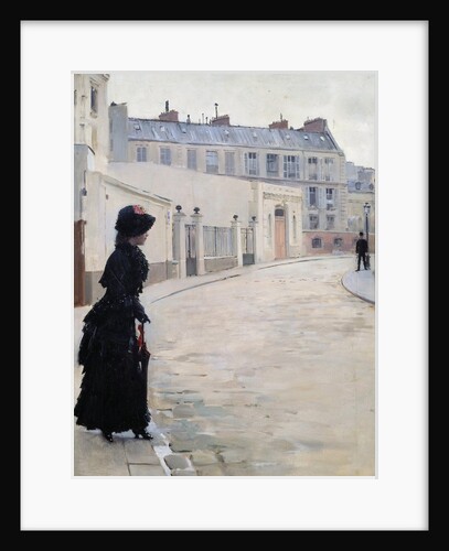 Waiting, rue de Chateaubriand in Paris by Jean Beraud