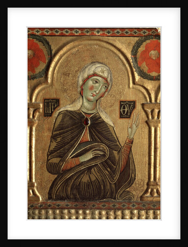Detail of mary from Christ the Redeemer and Four Saints by Meliore di Jacopo