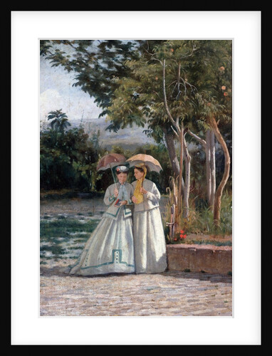 Promenade in a Garden by Silvestro Lega