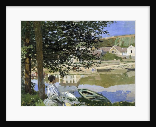 At the edge of the water in Bennecourt in 1868 by Claude Monet