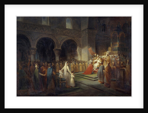 Sacre of Pepin the Short by the Pope Stephen II at the Abbey of Saint Denis by Dubois Francois