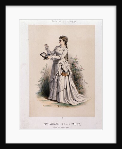 Portrait of Caroline Carvalho as Margherita in "Faust" by Charles Gounod