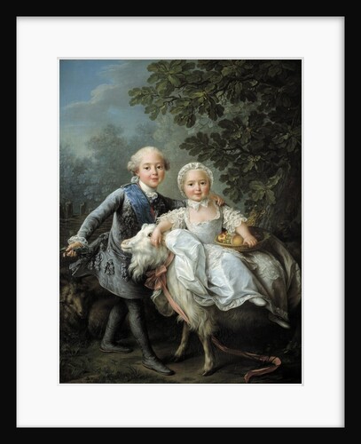 Portrait of Charles Philippe of France and his sister Marie Adelaide by Francois-Hubert Drouais
