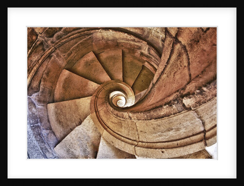 Spiral Stone Staircase in Convento de Cristo by Anonymous