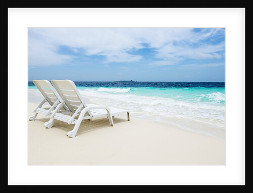Idyllic beach scene in the Maldives by Anonymous