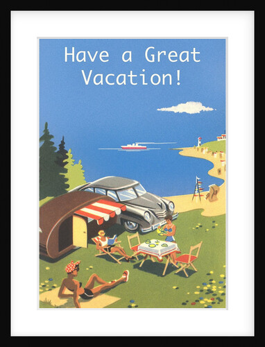 Family Camping by Ocean, Have a Great Vacation by Anonymous