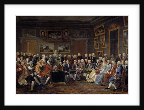 The salon of litterature at Madame Geoffrin's mansion by Anonymous