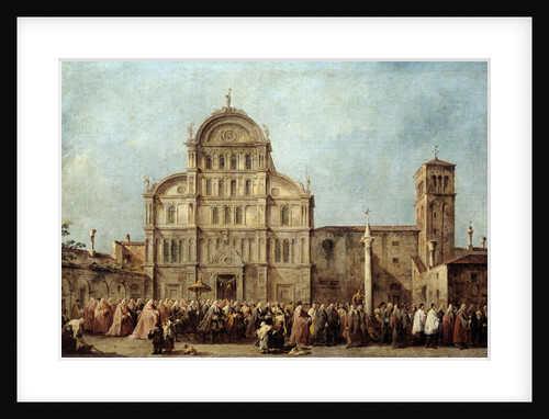 The procession of the Doge of Venice at the Church of San Zaccaria by Francesco Guardi
