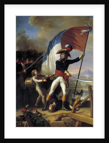 The General Augereau leading the charge at the Bridge of Arcole-by Charles Thevenin by Anonymous