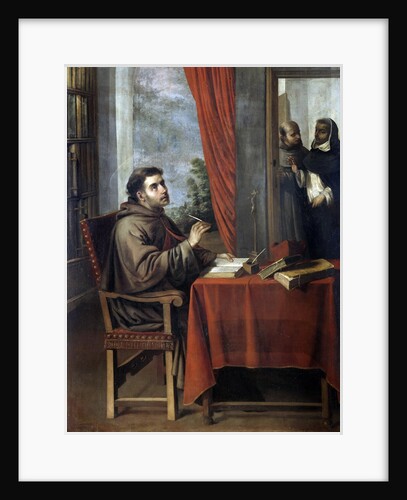St. Bonaventure receiving the visit of Thomas Aquinas by Anonymous