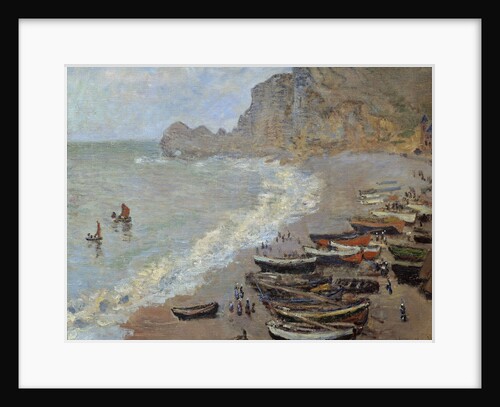 Etretat : beach and the Door of Amont by Claude Monet