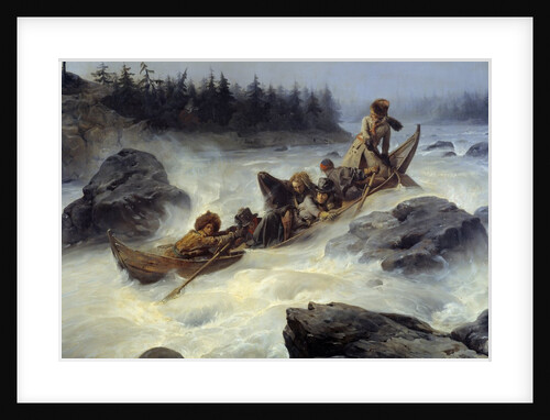 The Duke of Orleans riding dawn the great rapid Eijampaika by Francois Auguste Biard