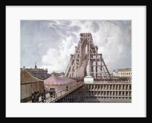 Erection of Alexander I column on the square in front of the Winter Palace by Anonymous