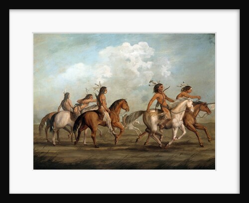 Native Americans on horseback by George Catlin