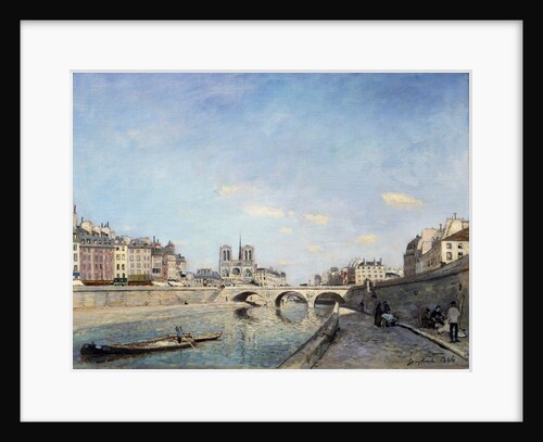 View of the banks of the Seine and Notre Dame Cathedral in Paris by Johan Barthold Jongkind