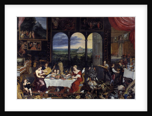 The Taste, the Hearing and the Touch. Allegory of the five senses by Jan Brueghel the Elder