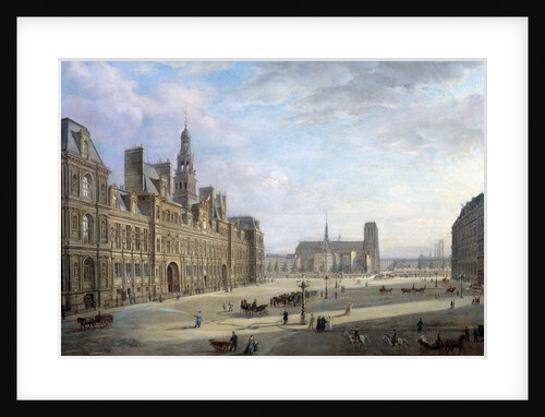 The City Hall of Paris in 1868 by Jan Ostoga de Miodoucheski
