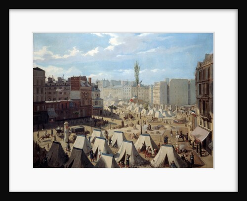 Encampment of troops on the Boulevard du Temple in june 1848 by Alexandre Josquin
