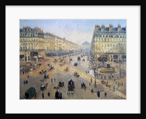 Avenue de l'Opera : sunshine, winter morning in Paris, 1898 - by Camille Pissarro