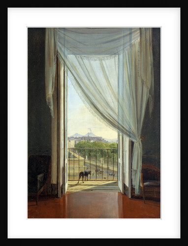 A view of Naples through a window by Franz Ludwig Catel