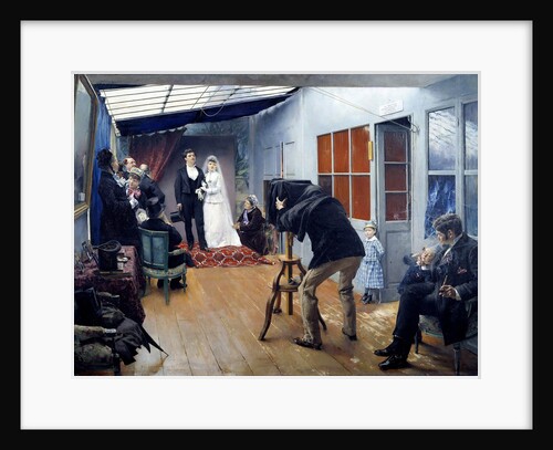 Wedding party at the photographer's studio - by Dagnan Bouveret