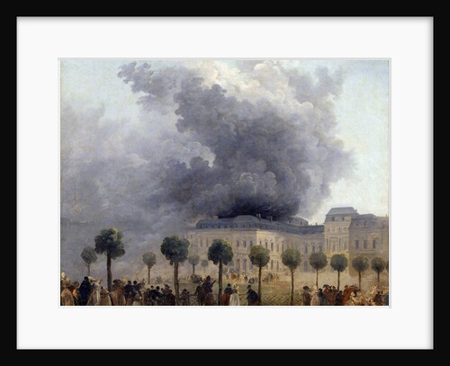 View of the fire at the Opera, Paris, 1781- by Hubert Robert
