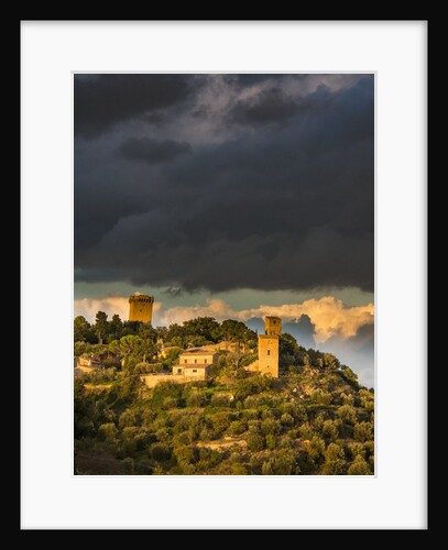 Storm Clouds above Monticchiello with last evening light by Anonymous
