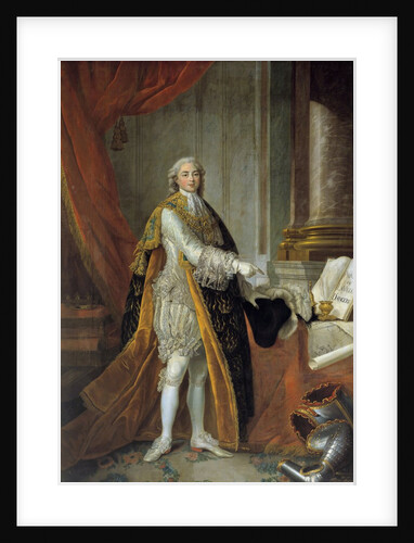 Full-length portrait of Louis Stanislas Xavier de France by Francois Hubert Drouais
