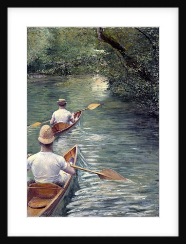 The Perissoires (the canoes) - by Gustave Caillebotte