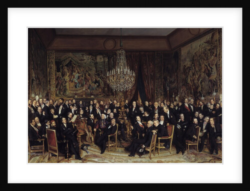 Evening in the apartments of the Count of Nieuwerkerke at the Louvre by Francois Auguste Biard