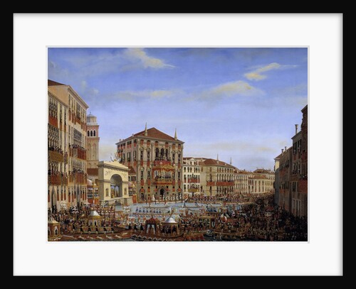 Napoleon presiding over a regatta from the Baldi palace's balcon, Venice by Giuseppe Borsato