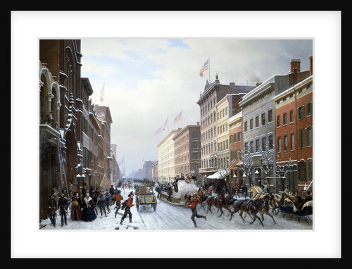 Street in Manhattan, New York, 1840 by Hyppolite Victor Valentin Sebron
