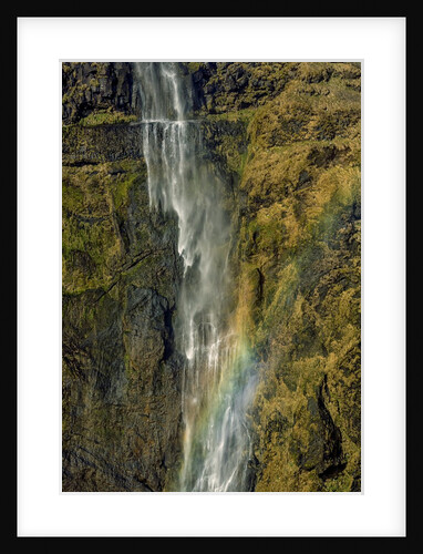 Aerial view of a waterfall and rainbow in the Eyjafjoll area, Iceland by Anonymous