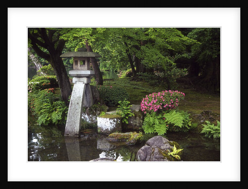 View of lamp in Kenrokuen Garden, Kanazawa, Ishikawa Prefecture, Chubu Region, Honshu, Japan by Anonymous