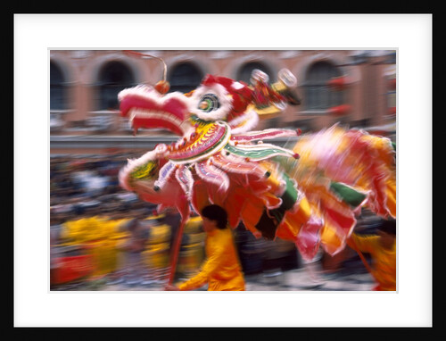 Chinese Dragon dancing on New Year's Eve, Macau, China by Anonymous
