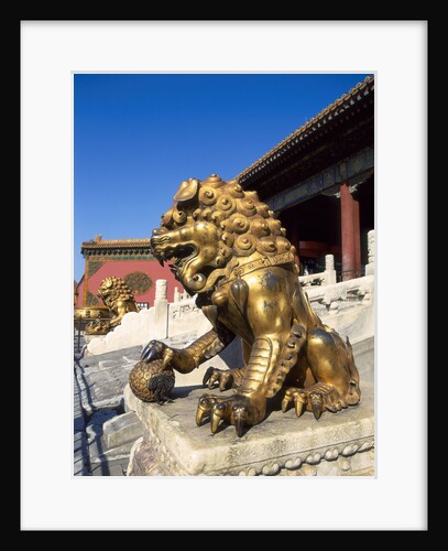 Guardian Lion at Forbidden City on Tiananmen Square, Imperial Palace, Beijing, Dongcheng District, China by Anonymous